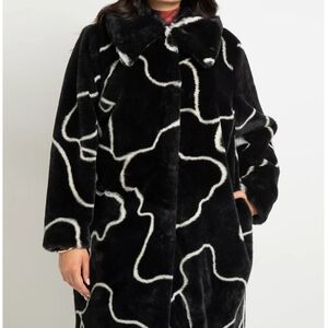 ELOQUII Doodle Faux Fur Coat (Worn Once)
